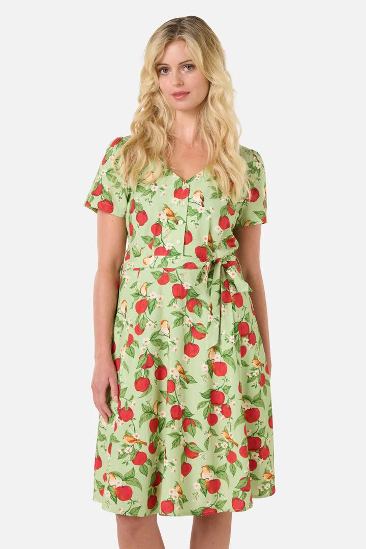 Image of Dresses. Productname: Apple Blossom Tea Dress in Sage colour by brand - Princess Highway