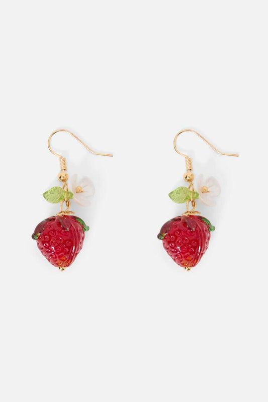 Image of Earrings. Productname: Strawberry Daisy Earrings in Red colour by brand - Princess Highway