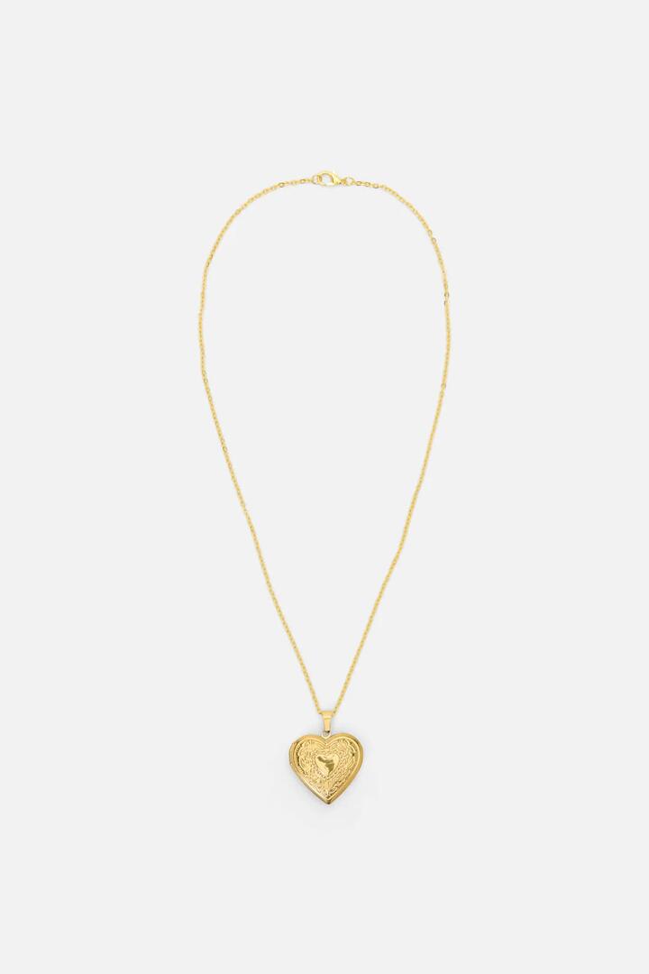 Image of Necklaces. Productname: Gold Heart Locket Necklace in Gold colour by brand - Princess Highway