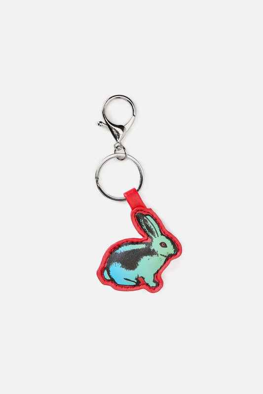 Image of Charms. Productname: Lapin Goth Printed PU Bag Charm in Multi colour by brand - Dangerfield