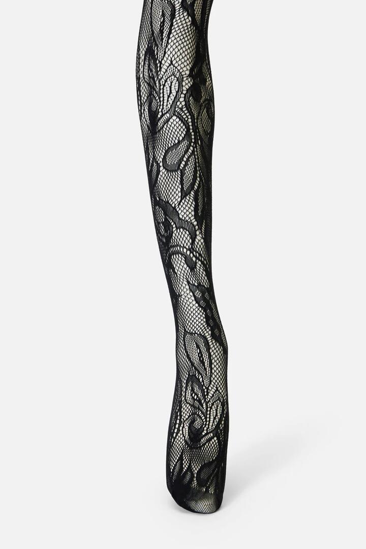 Image of Lingerie. Productname: Black Swirls Fishnet Tights in Black colour by brand - Dangerfield