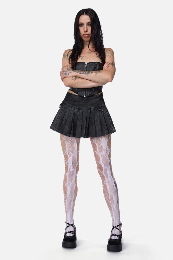 Image of Lingerie. Productname: Cut Out Floral Mesh Tights in Black colour by brand - Black Friday