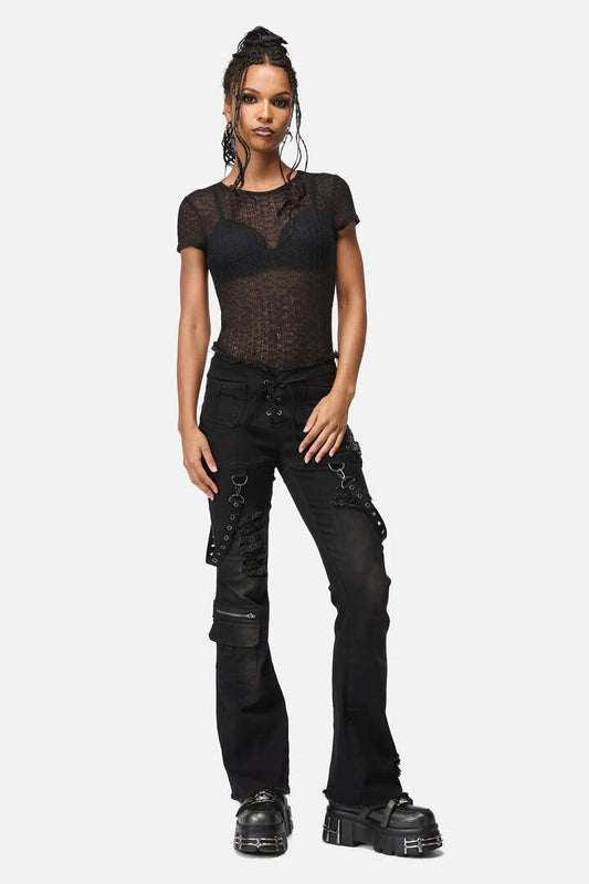 Image of Jeans. Productname: Afterlife Goth Trim Jean in Black colour by brand - Black Friday