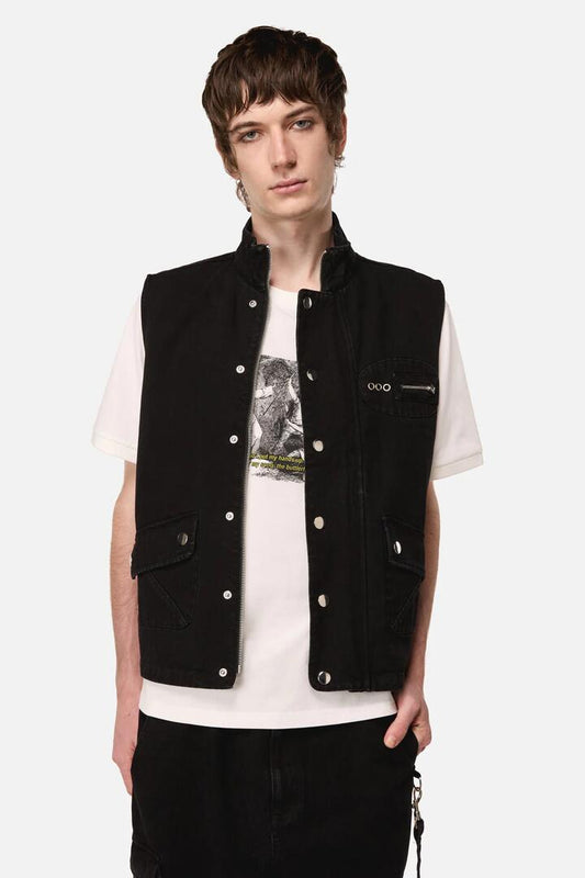 Image of Coats & Jackets. Productname: Midnight Goth Grunge Vest in Black colour by brand - Black Friday