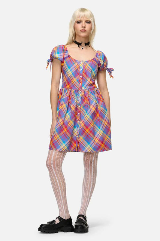 Image of Dresses. Productname: Sunshine Tartan Mini Dress in Multi colour by brand - Dangerfield