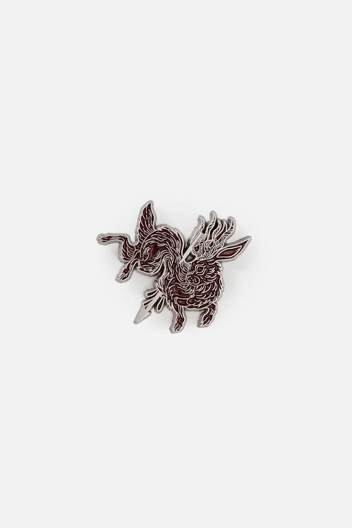 Image of Jewelry. Productname: Jackalope Goth Metal Pin in Dark Red colour by brand - Dangerfield