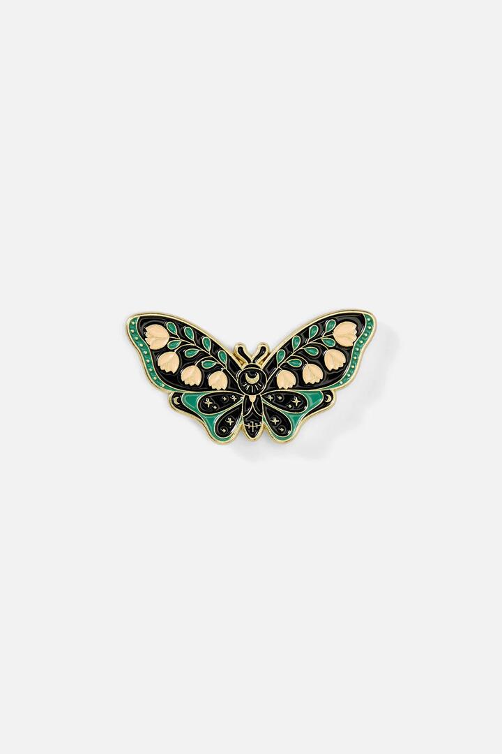 Image of Jewelry. Productname: Floral Moth Pin in Black colour by brand - Black Friday