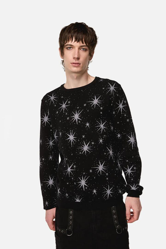 Image of a model wearing Outerwear. Productname: Odette Knit Jumper in Black colour by brand - Dangerfield
