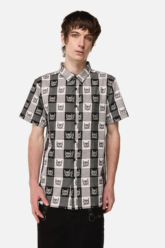 Image of Shirts. Productname: Atomic Cat Shirt in Black/White colour by brand - Dangerfield