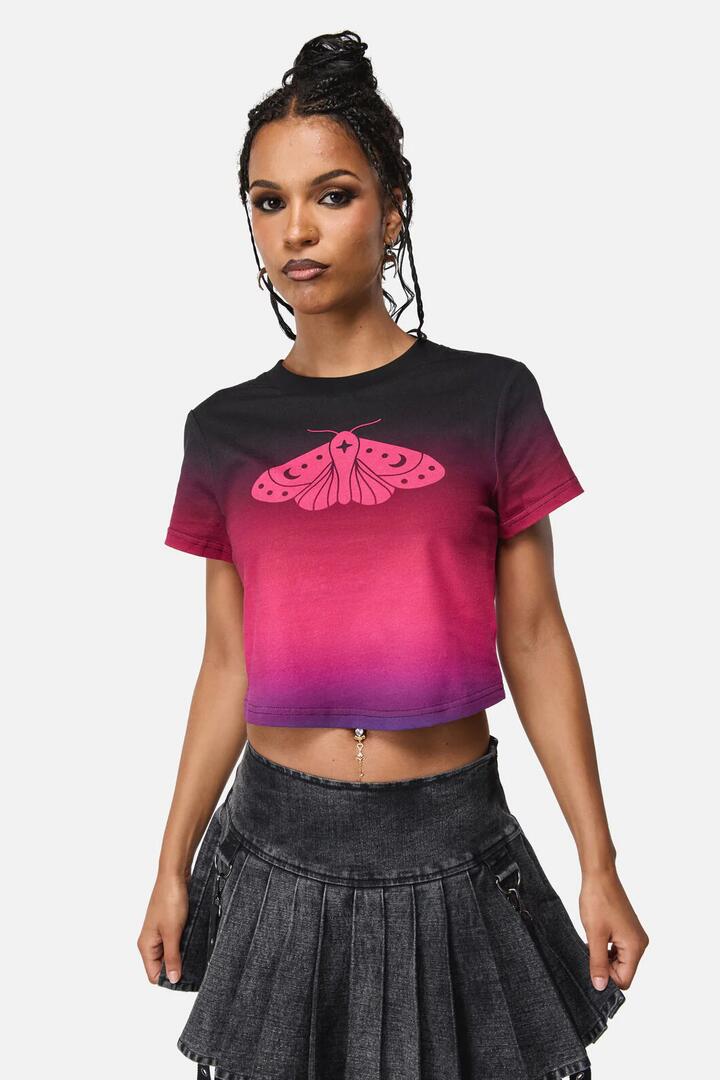 Image of T-Shirts. Productname: Luna Goth Baby Tee in Plum colour by brand - Black Friday