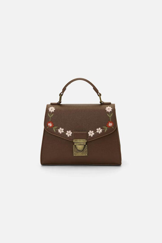 Image of Bags. Productname: Embroidered Garden Bag in Chocolate colour by brand - Princess Highway