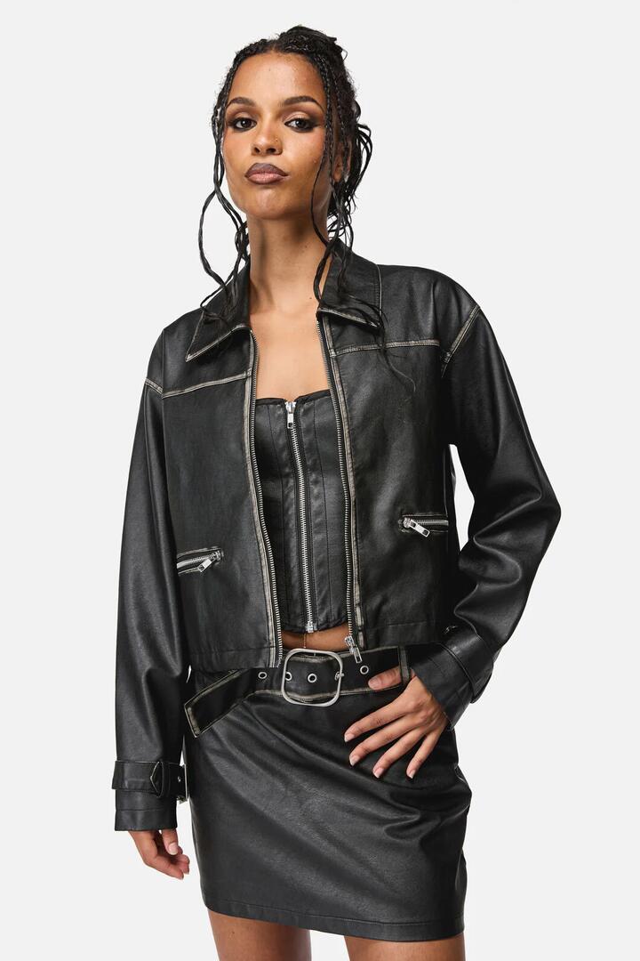 Image of Coats & Jackets. Productname: Vassal Pu Jacket in Black colour by brand - Black Friday