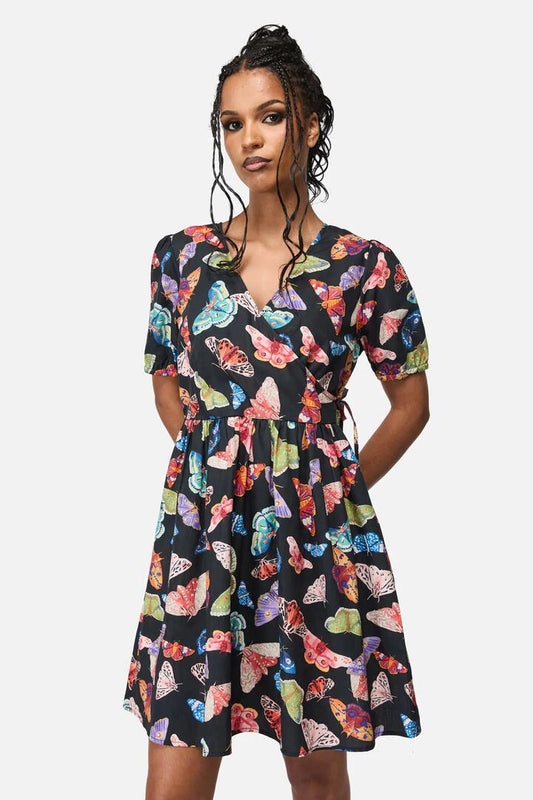 Image of Dresses. Productname: Swarm Goth Wrap Dress in Multi colour by brand - Black Friday