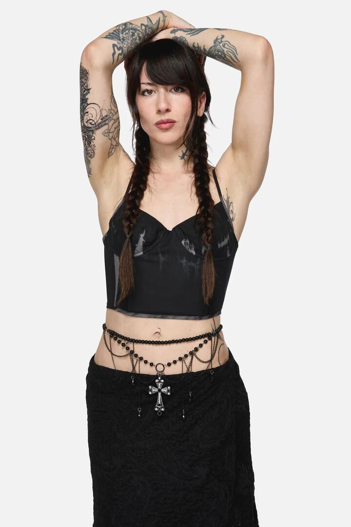 Image of Charms. Productname: Cross & Charm Waist Belt in Black colour by brand - Black Friday
