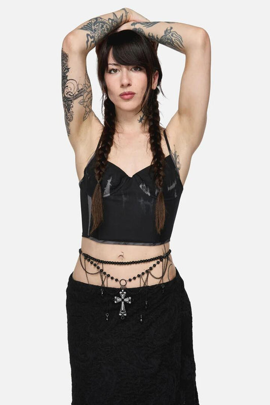 Image of Charms. Productname: Cross & Charm Waist Belt in Black colour by brand - Black Friday