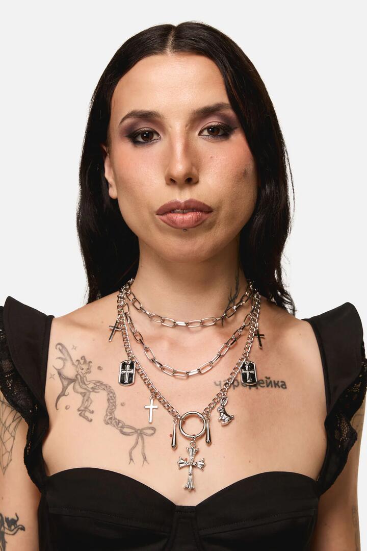 Image of Necklaces. Productname: Lapin Charm Necklace in Silver colour by brand - Dangerfield