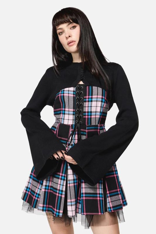 Image of a model wearing Outerwear. Productname: Cutie Goth Sleeve in Black colour by brand - Dangerfield