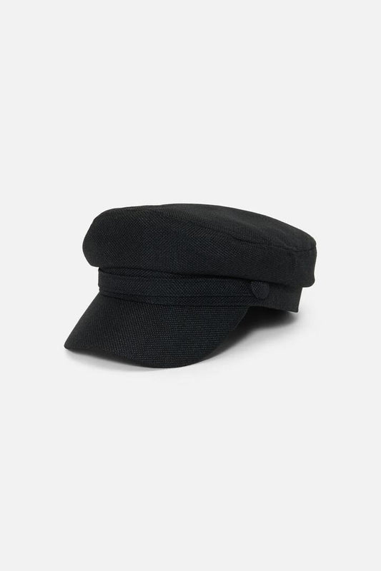 Image of Hats. Productname: Black Button Page Hat in Black colour by brand - Princess Highway
