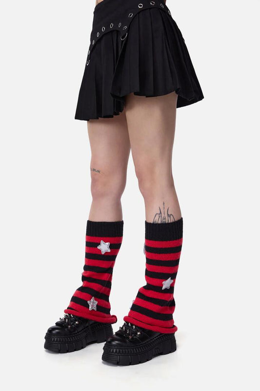 Image of Lingerie. Productname: Stars & Stripes Leg Warmers in Red/Black colour by brand - Dangerfield