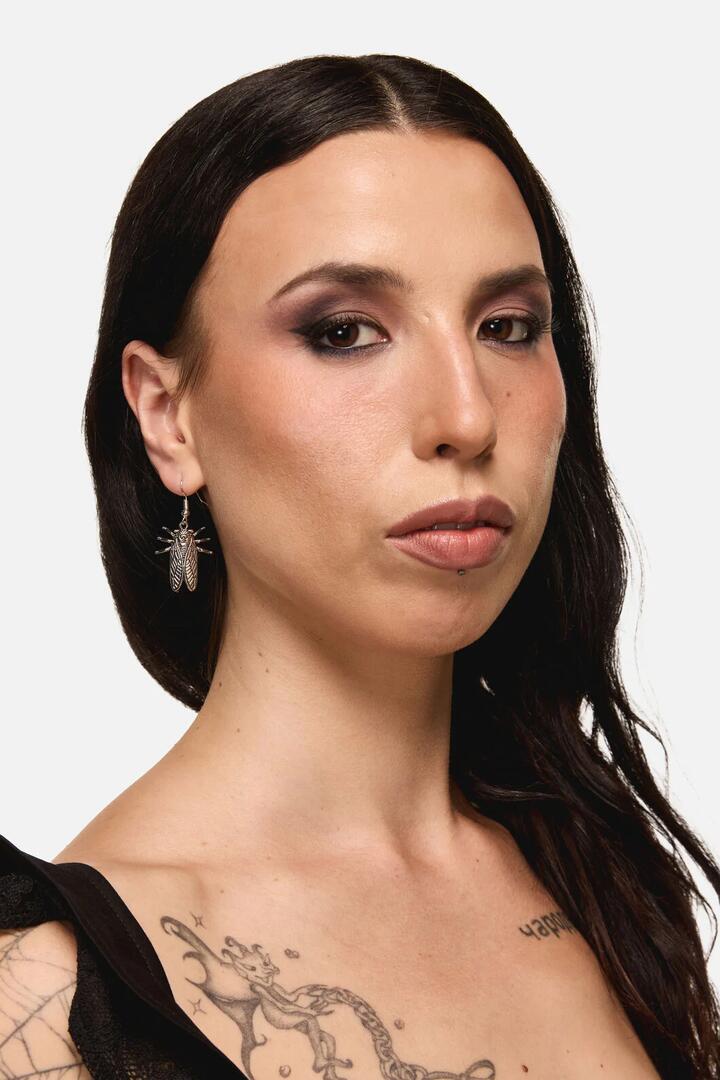 Image of Earrings. Productname: Cicada Earrings in Silver colour by brand - Dangerfield