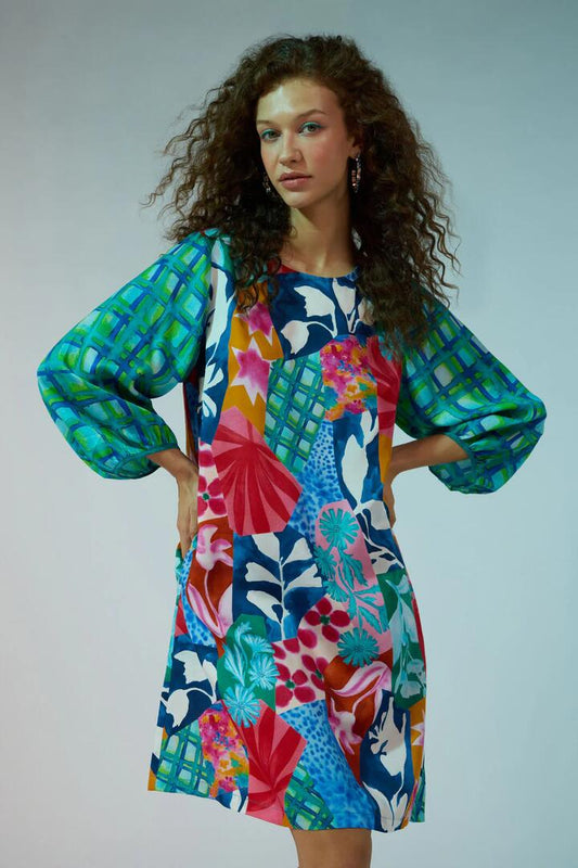 Image of Dresses. Productname: Montage Print Short Dress in Print colour by brand - Gorman