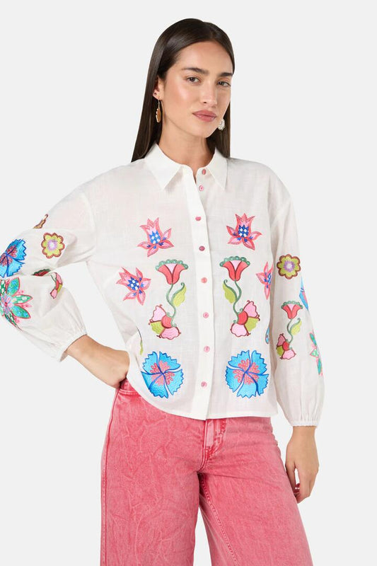 Image of Shirts. Productname: Paisley Parade Blouse in White colour by brand - Gorman