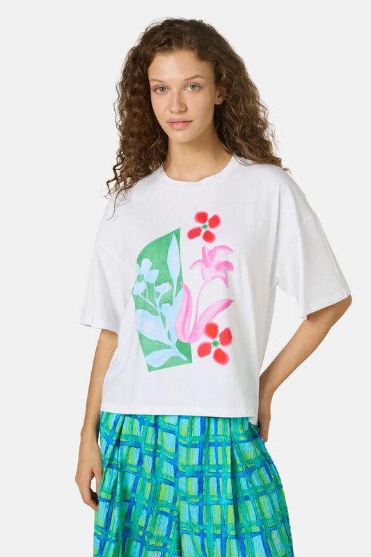 Image of T-Shirts. Productname: Montage Print Relaxed Tee in White colour by brand - Gorman