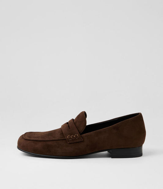 Image of Flats. Productname: Ayede Espresso Suede Loafers in Espresso colour by brand - MOLLINI