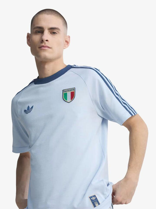 Image of T-Shirts. Productname: Adidas Italy Originals T-Shirt in Aero Blue colour by brand - Adidas