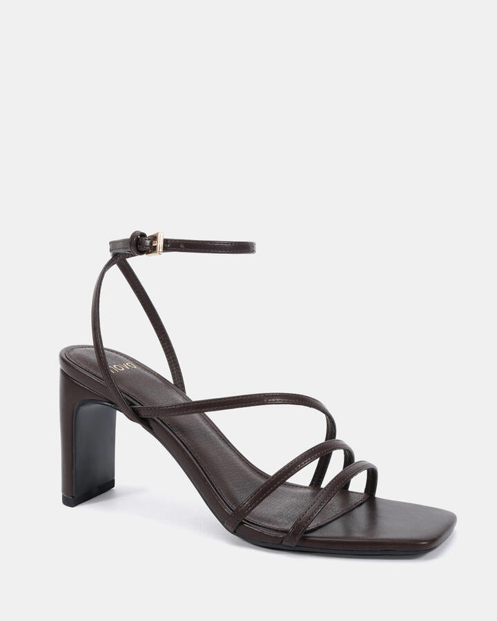 Image of Heels. Productname: Norte: Espresso - Women's Strappy - High Heel in Espresso colour by brand - Novo