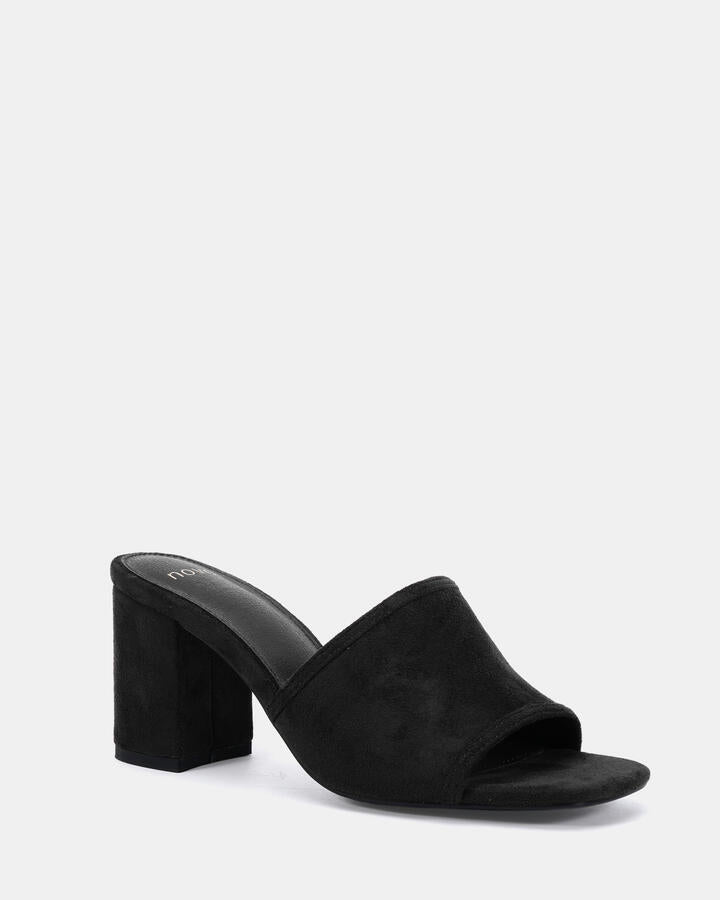 Image of Heels. Productname: Nicole: Black Suede - Women's Strappy - High Heel in Black colour by brand - Novo