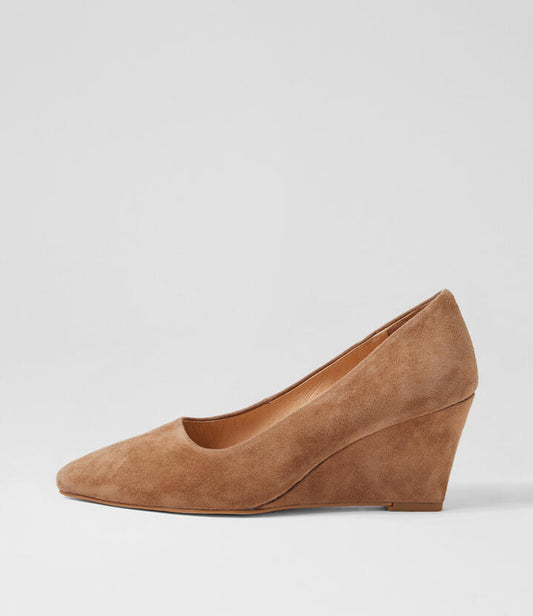 Image of Heels. Productname: Cabu Light Choc Suede Pump Heels in Lt Choc colour by brand - MIDAS