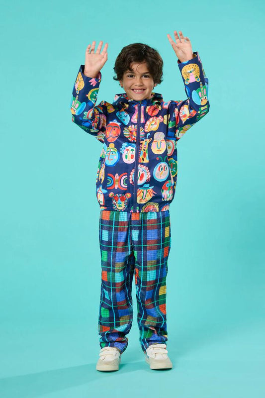 Image of a model wearing Rain Coats. Productname: Gallery Kids Raincoat in Navy colour by brand - Gorman