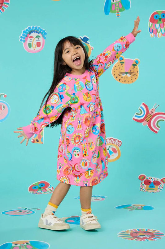 Image of Dresses. Productname: Gallery Kids Raglan Dress in Pink colour by brand - Gorman