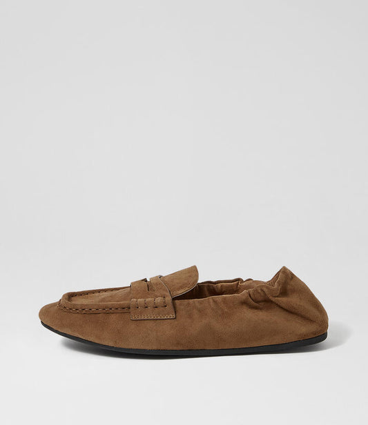 Image of Flats. Productname: Willbe Brown Suede Loafers in Brown colour by brand - MOLLINI