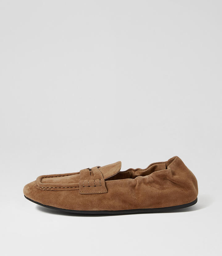 Image of Flats. Productname: Willbe Oak Suede Loafers in Oak colour by brand - MOLLINI