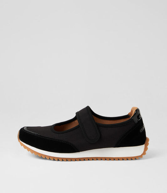Image of Sneakers. Productname: Darido Black Leather Sneakers in Black colour by brand - MIDAS