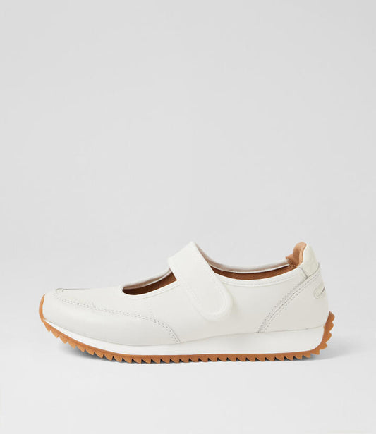 Image of Sneakers. Productname: Darido White Leather Sneakers in White colour by brand - MIDAS