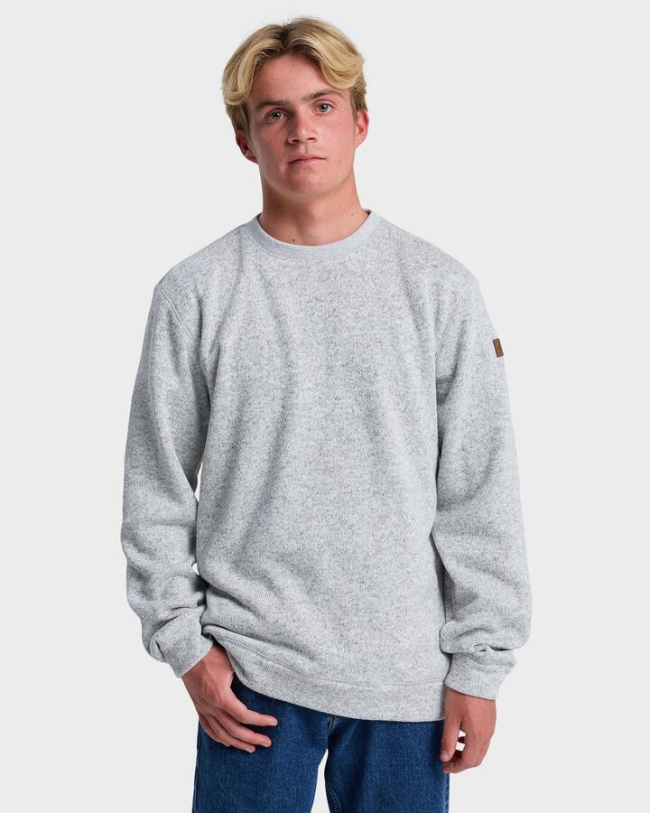 Image of Accessories. Productname: Quiksilver Mens Keller Crew Neck Light Grey Heather - in Light Grey Heather colour by brand - Quiksilver