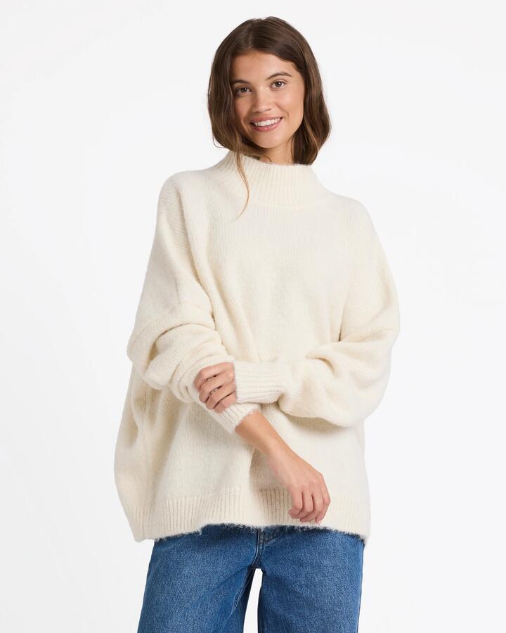 Image of Accessories. Productname: Roxy Womens In The Clouds Crew Neck Bone - in Bone colour by brand - Roxy
