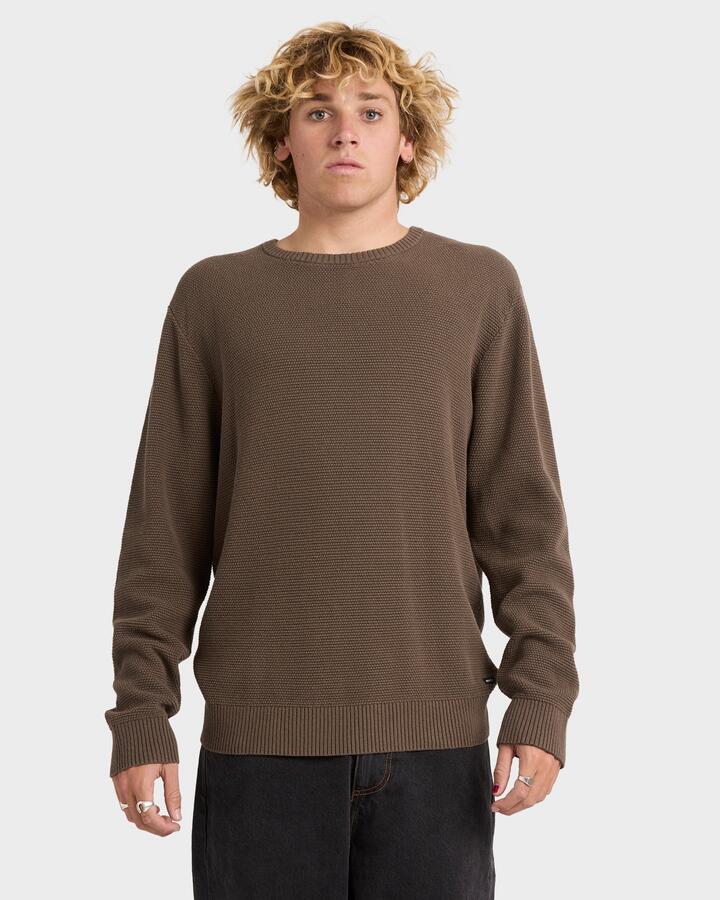 Image of Accessories. Productname: RVCA Mens Duke Crew Neck Mocha - in Mocha colour by brand - RVCA