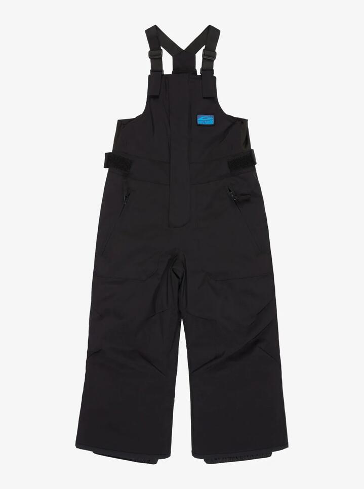 Image of a model wearing Pants. Productname: Quiksilver Boys 2-7 Boogie Kids Bib Snow Pants True Black - in True Black colour by brand - Quiksilver