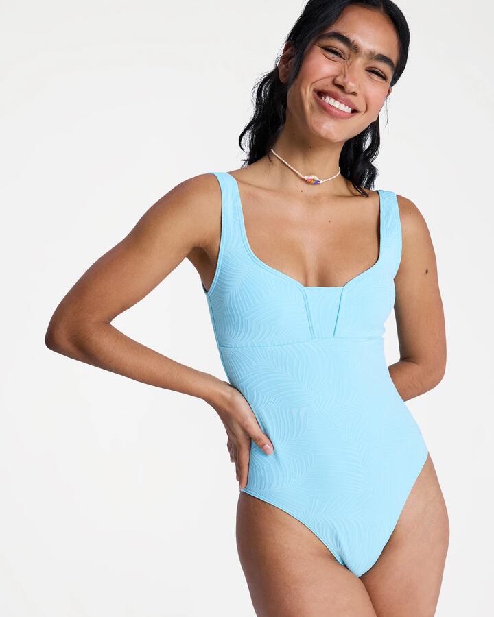 Image of Swimwear. Productname: Roxy Womens Roxy Palm Dream One Piece Swimsuit Tanager Turquoise - in Tanager Turquoise colour by brand - Roxy