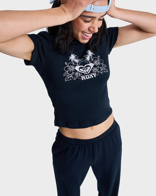 Image of T-Shirts. Productname: Roxy Womens Beach Love T-Shirt Anthracite - in Anthracite colour by brand - Roxy