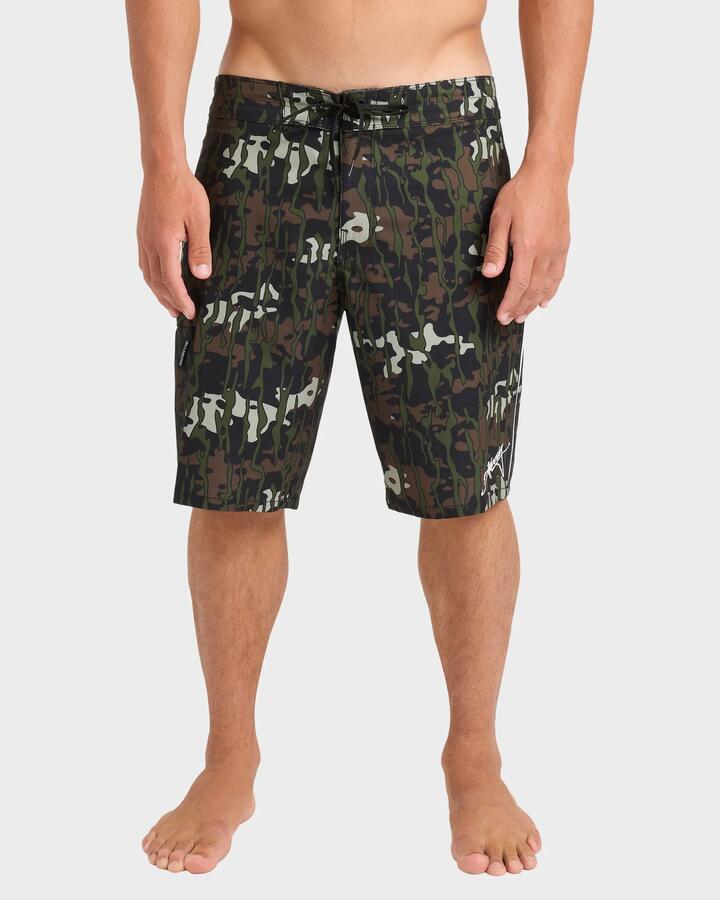 Image of Swimwear. Product name - Billabong Mens Piped Pro Performance 20" Boardshorts Camo in Camo colour by brand - Billabong
