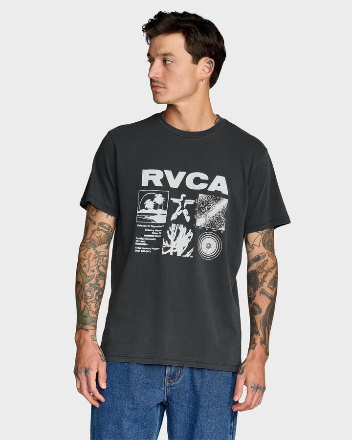 Image of T-Shirts. Productname: RVCA Mens Rvca Program T-Shirt Pirate Black - in Pirate Black colour by brand - RVCA