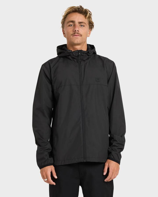 Image of Coats & Jackets. Product name - Billabong Mens Transport Windproof Jacket Black in Black colour by brand - Billabong
