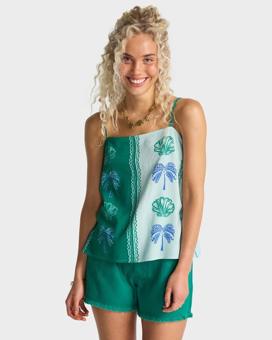 Image of Blouses. Productname: Billabong Womens Vacay Dreams Camisole Tank Pool Blue - in Pool Blue colour by brand - Billabong