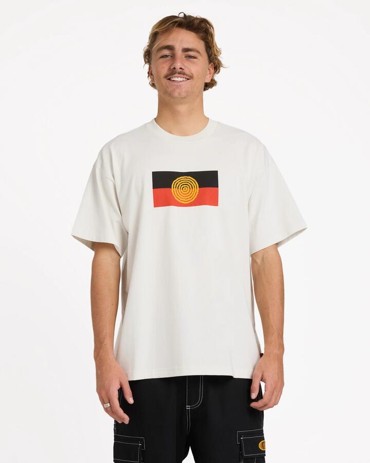 Image of T-Shirts. Product name - Billabong Mens Otis Flag T-Shirt Off White in Off White colour by brand - Billabong