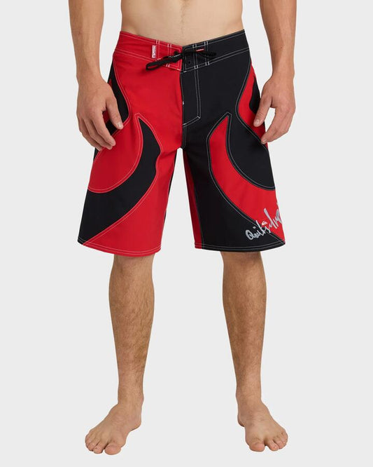 Image of Swimwear. Productname: Quiksilver Mens Yg Surfsilk Interceptor 21" Boardshorts High Risk Red - in High Risk Red colour by brand - Quiksilver